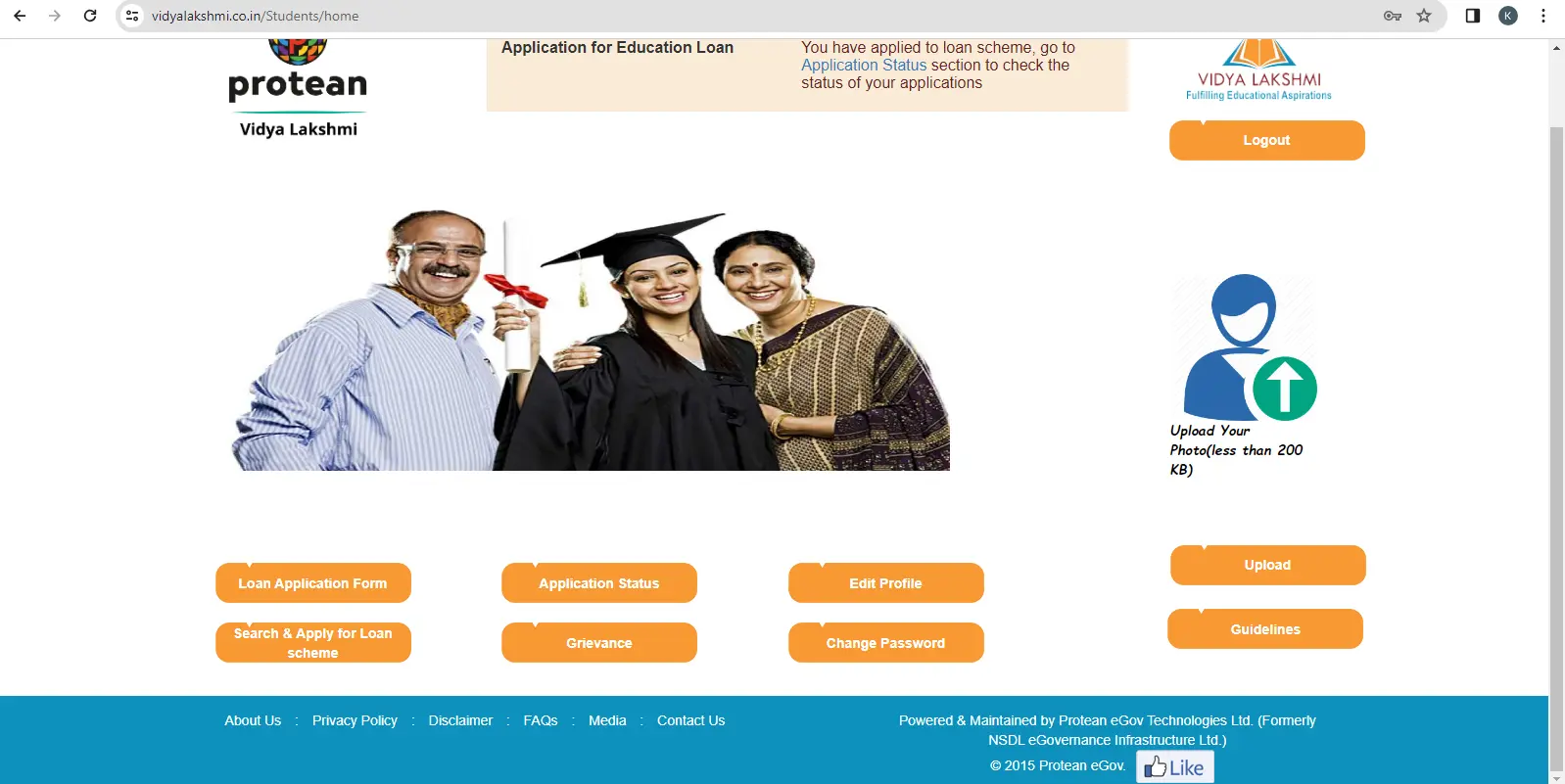 vidya lakshmi portal student login