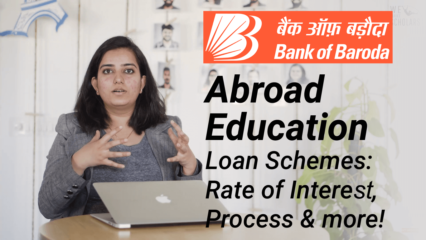 Bank of Baroda abroad education loan - 100% loan on collateral & low interest rates @9.4%  cover pic